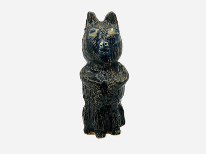 Marie Rogers Teddy Bear Figural: Mint condition. Signed on back. Stands 4.75 inches tall and 2 inches wide.