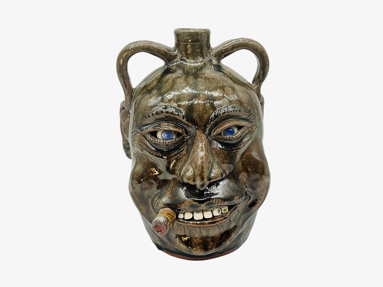 Daniel Boone Cigar Smoking Face Jug (1 of 4)