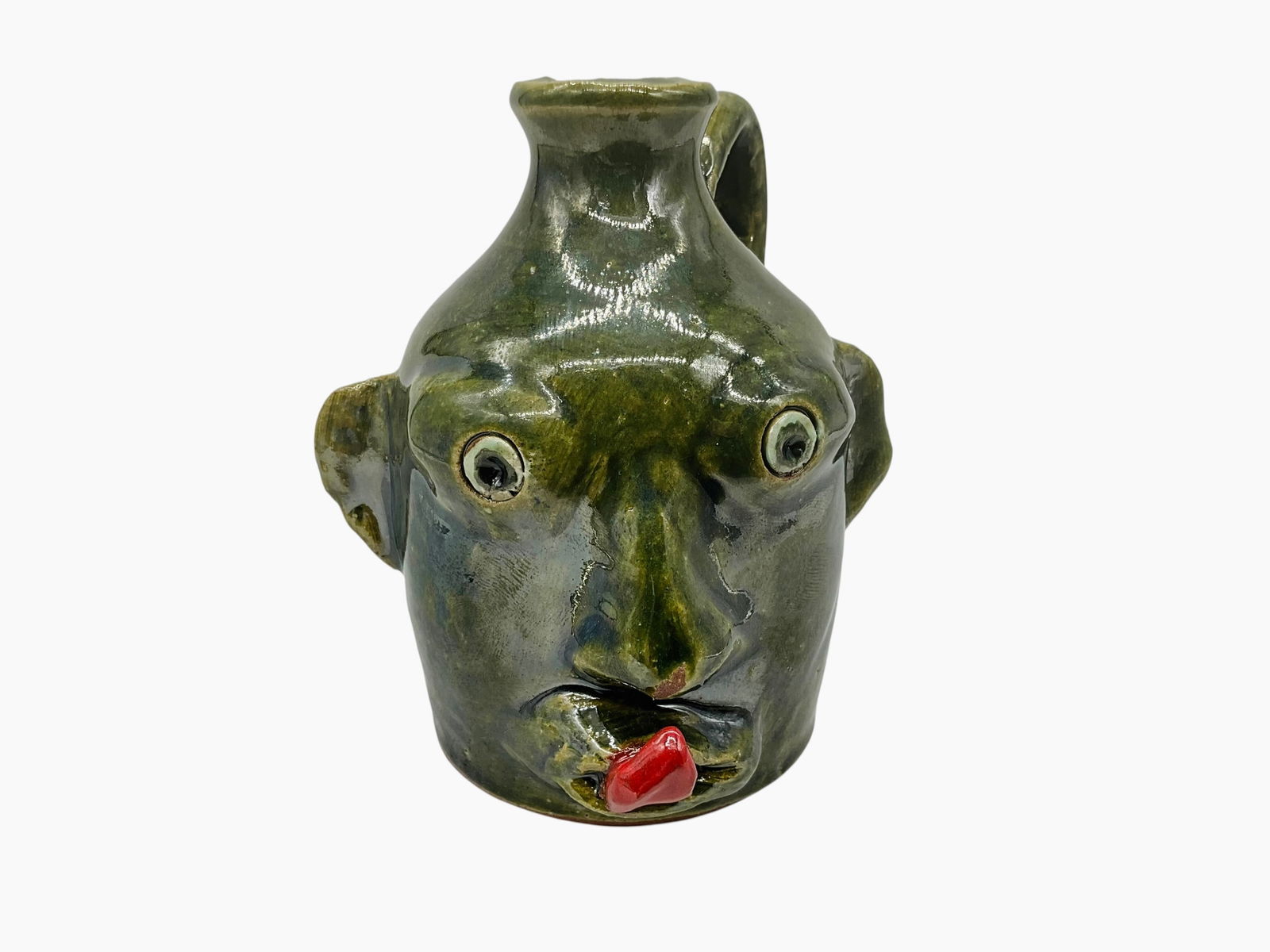 Whelchel Meaders Small Tongue Face Jug (1 of 2)