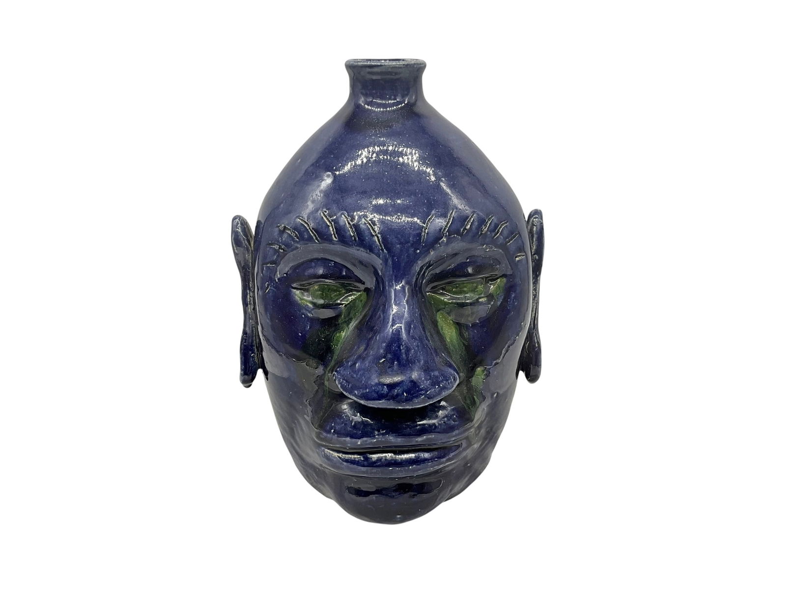 Edwin 'Nub' Meaders Crying Eyes Blue Face Jug (1 of 5)