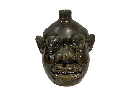 Lanier Meaders Face Jug with Scars: Another fresh to market Lanier Meaders face jug with great incised decorations around the eyes and large nose. His left