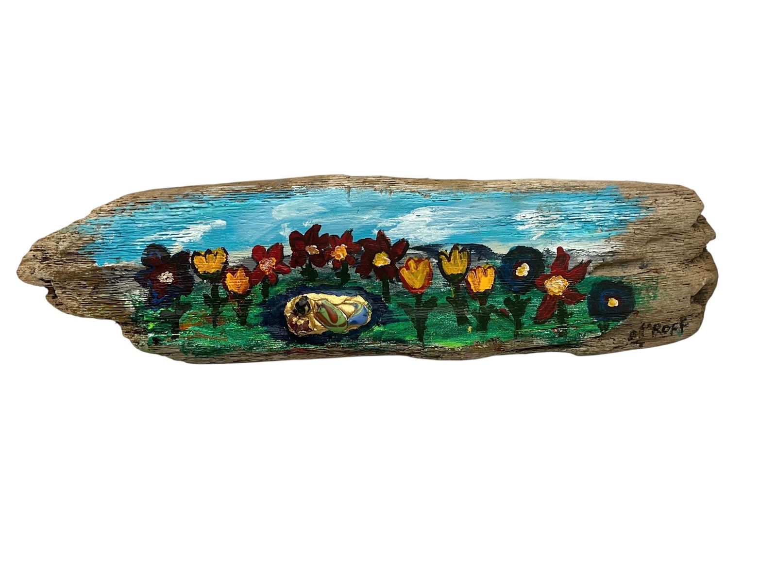 Roff Graves Folk Art Painting on Wood (1 of 2)