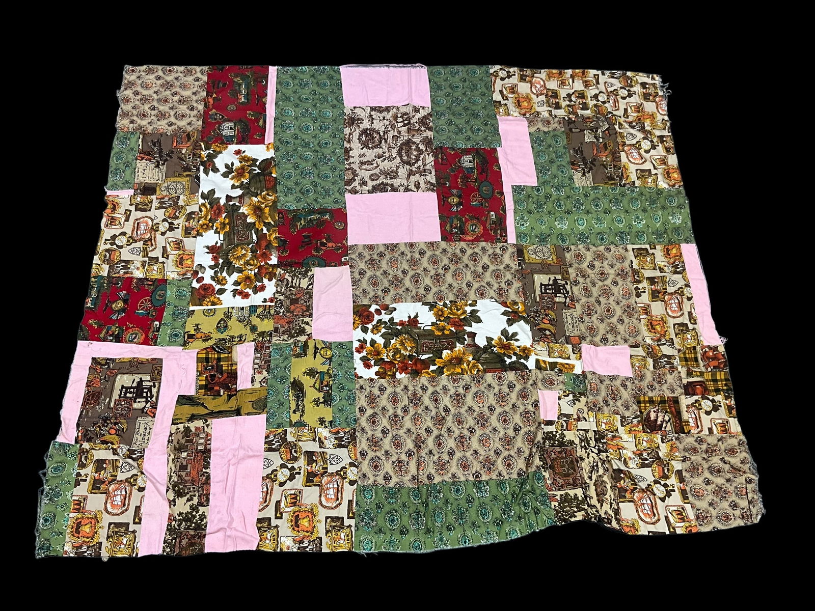 Large Americana Themed Vintage Quilt Top Only (1 of 7)