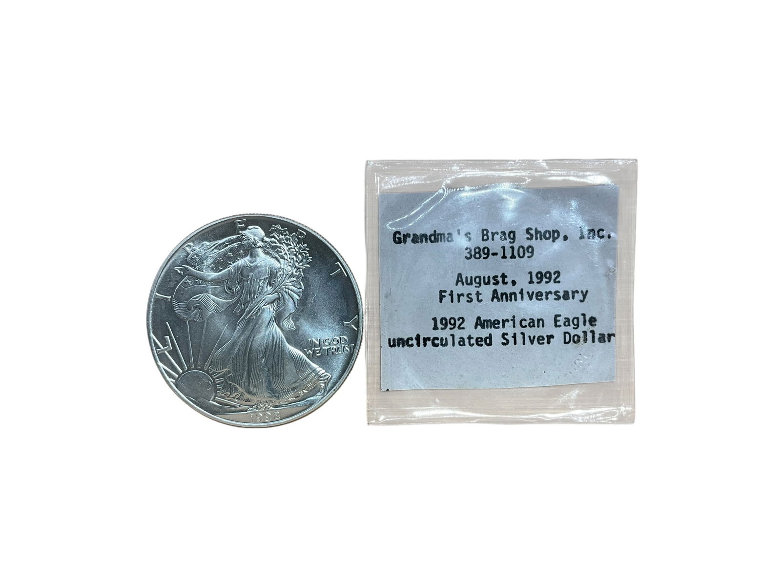 1992 USA Silver Eagle Dollar Coin / Uncirculated ??? (1 of 3)