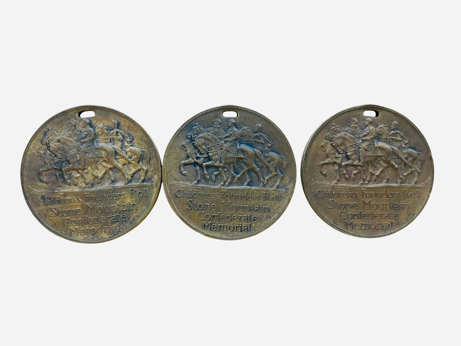 Lot Of 3 Whitehead & Hoag Stone Mountain Confederate Memorial Bronze Medals (1 of 2)