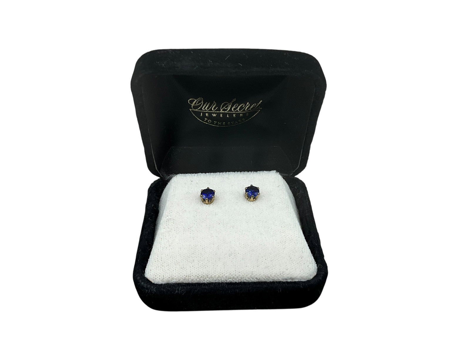 Our Secret Jewelers Beverly Hills Blue Sapphire Stud Earrings: See photos.