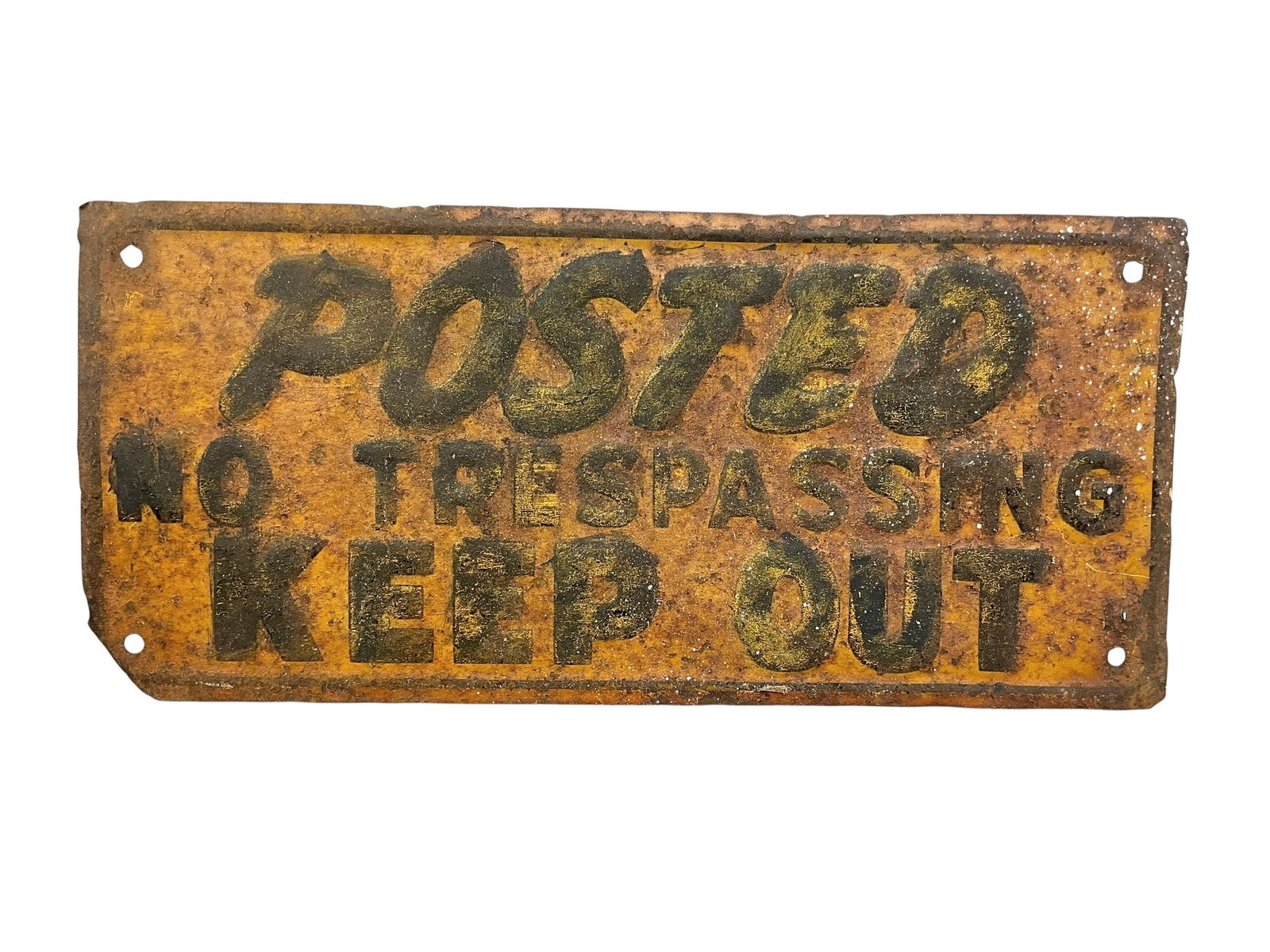 Antique POSTED NO TRESPASSING KEEP OUT Metal Sign (1 of 2)