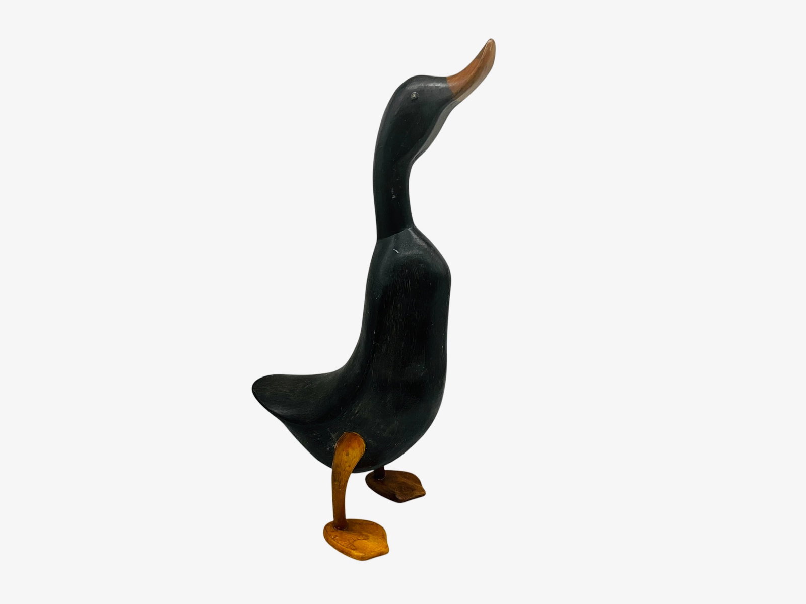 Large Wood Carved Duck Stamped DCUK On Bottom: 18 1/4 inches tall.