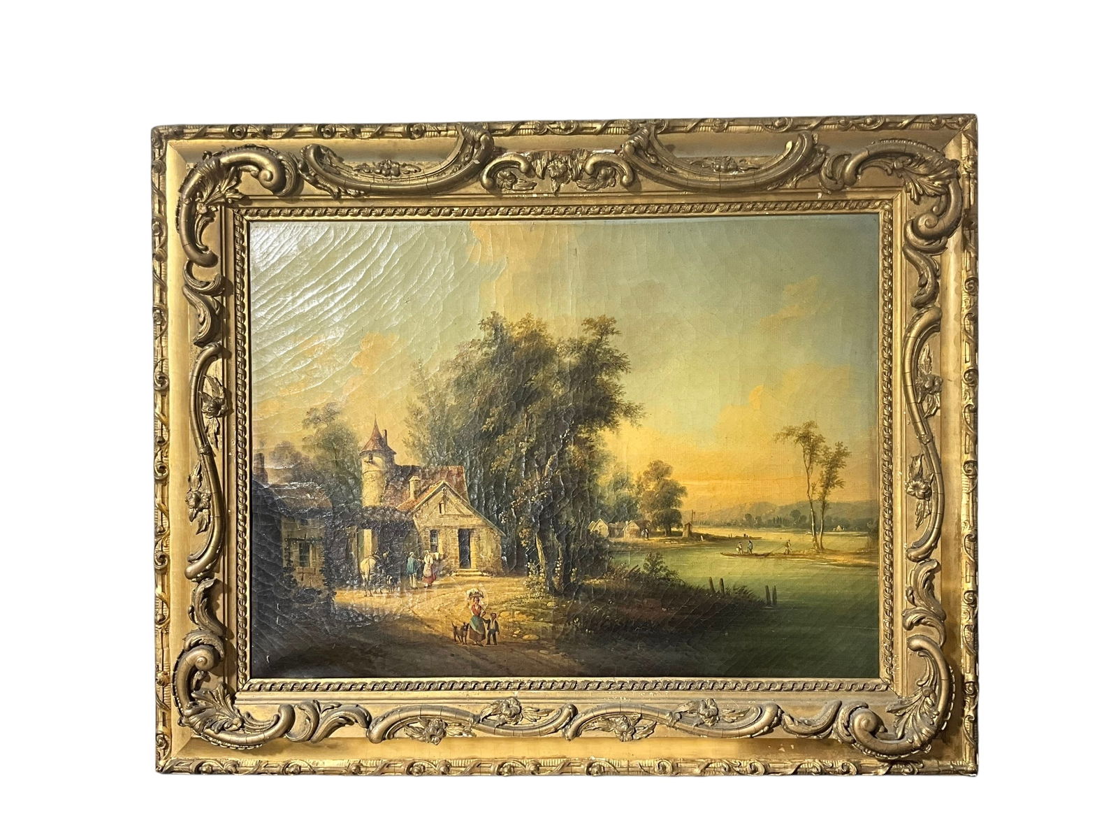 Antique Oil Painting, Rural Landscape (1 of 4)