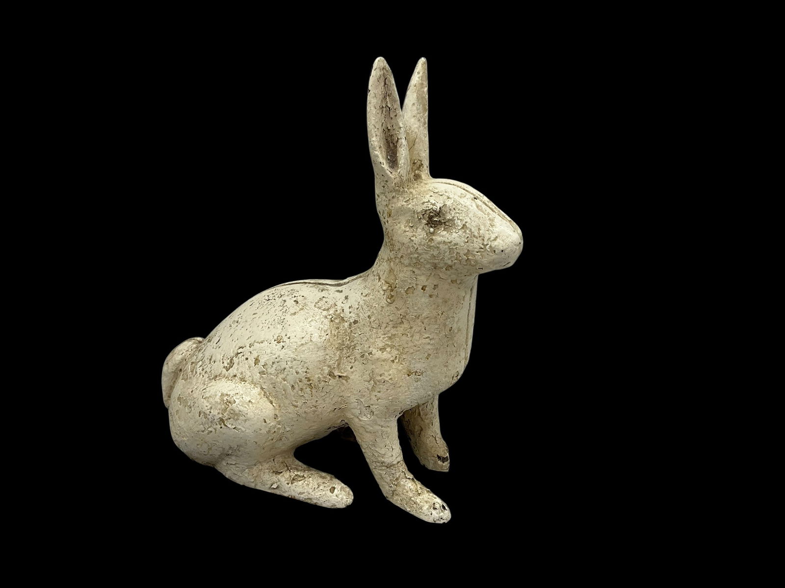 Antique Kramer Brothers Cast Iron Bunny Doorstop Garden Art /Awesome Patina (1 of 7)