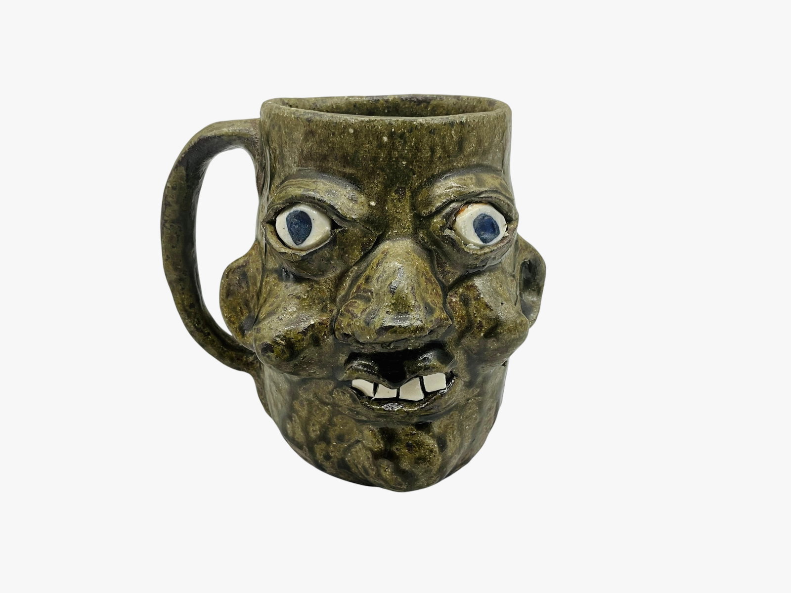 Grace Nell Hewell Face Mug: Mint condition. Signed and dated 2002 on bottom. L 5" x W 4" x H 4.75"