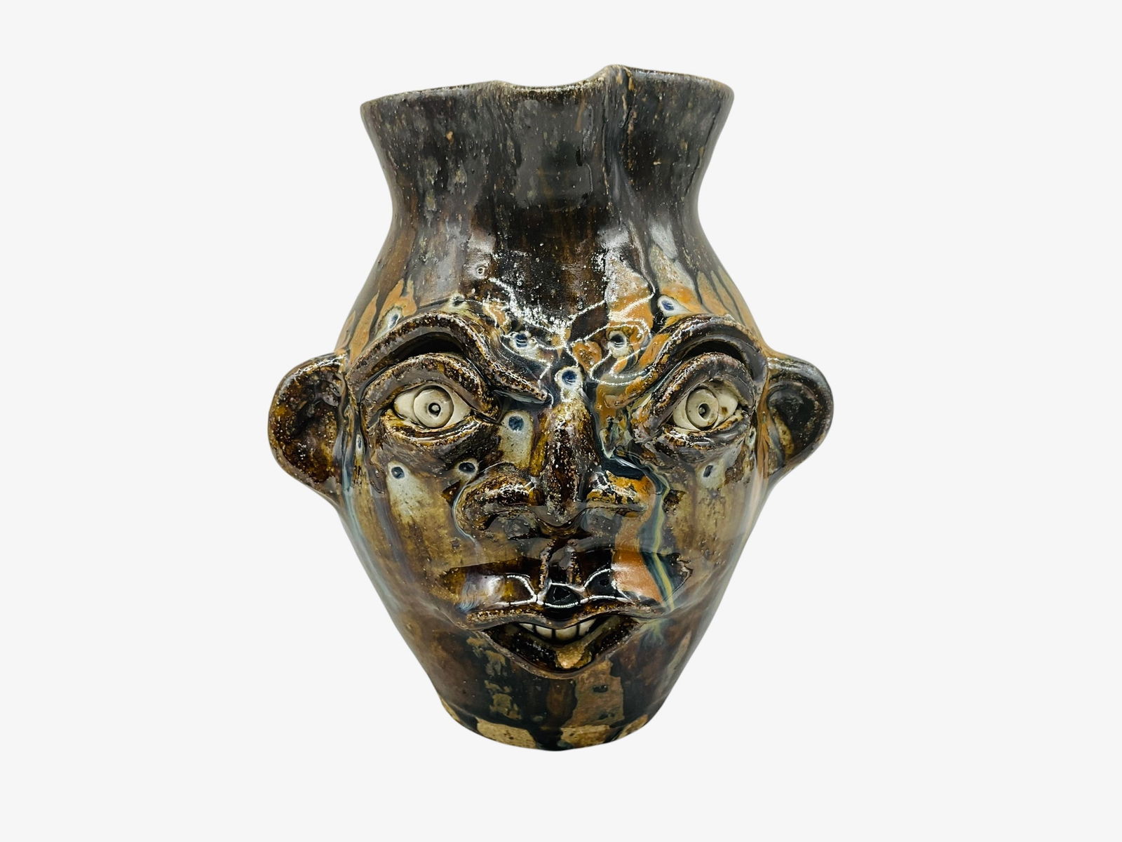 Tom Whitaker Creepy Face Pitcher (1 of 3)