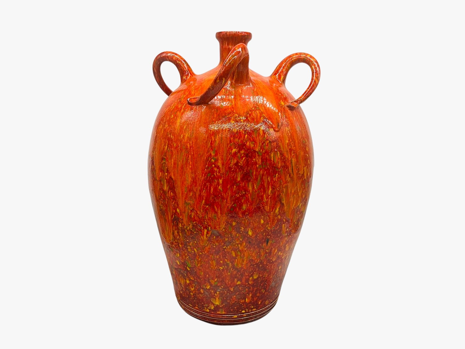 Huge Todd Hewell Awesome Glaze Swirl Handle Vase (1 of 5)