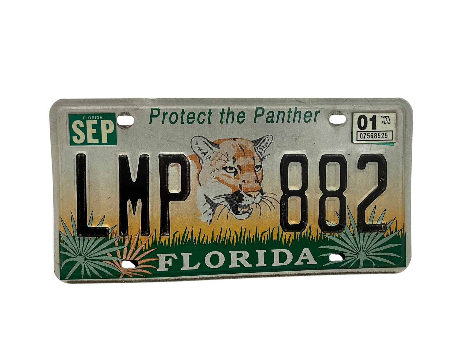2001 Florida Panther Auto License Plate Tag (1 of 2)