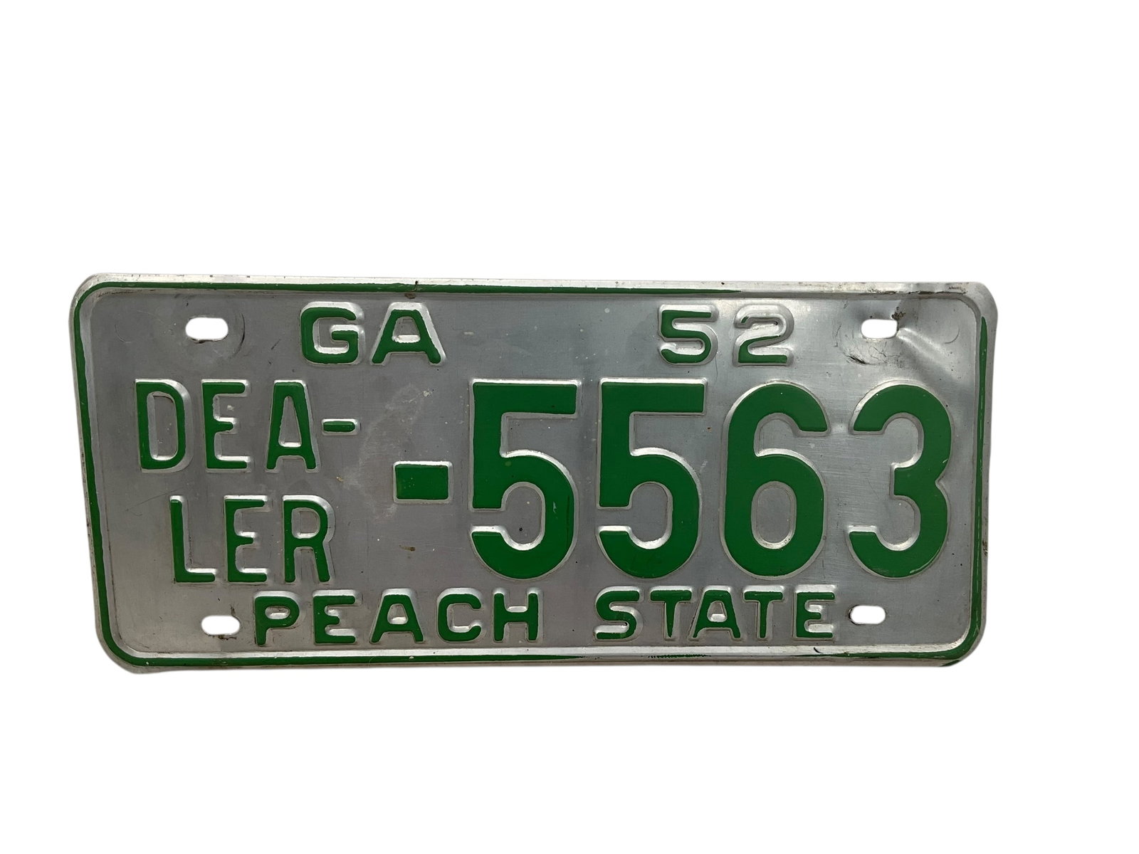 1952 Georgia Dealer Auto License Plate Tag: Used condition. See photos.