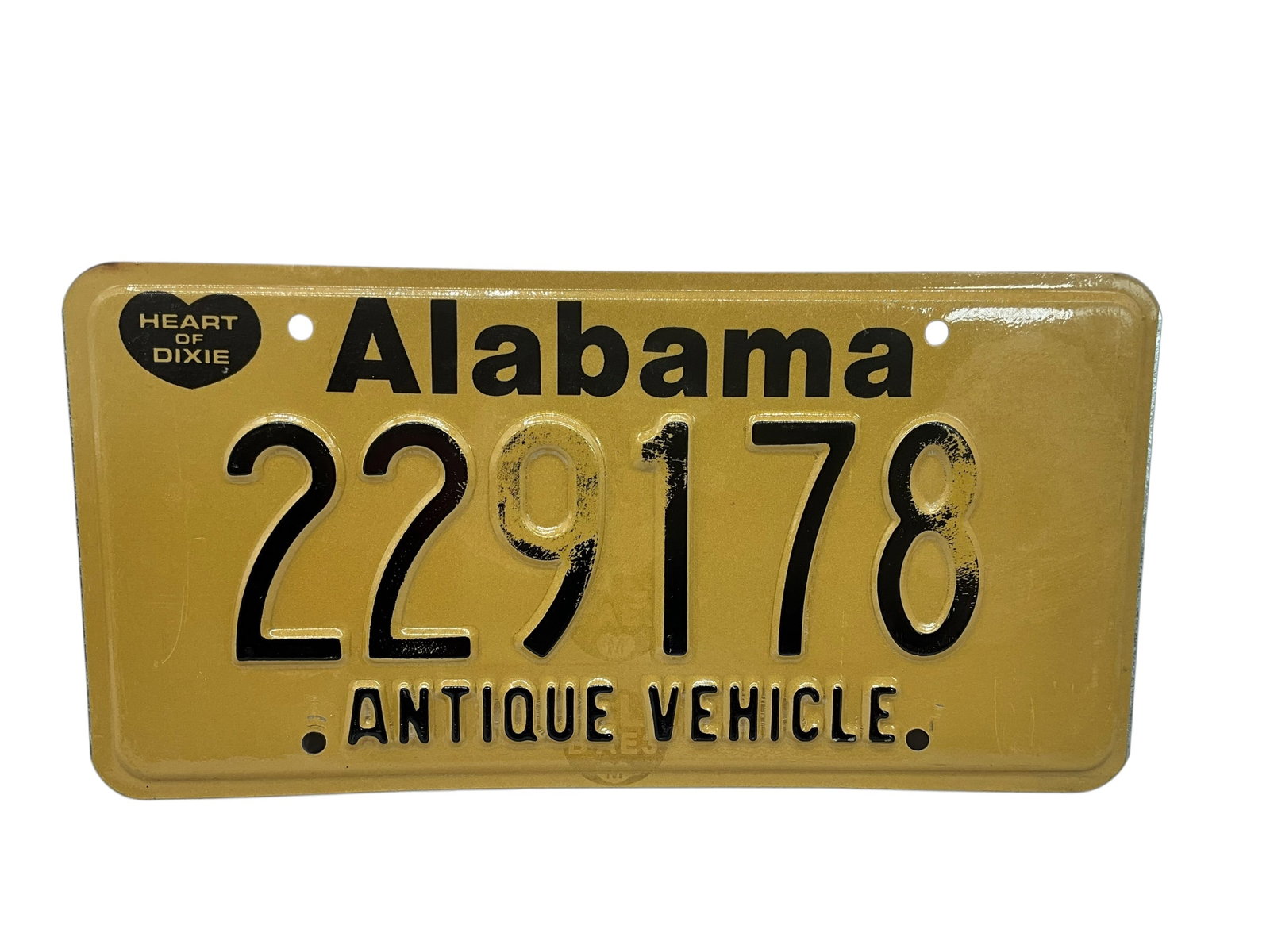 Alabama Antique Vehicle Auto License Plate Tag (1 of 2)