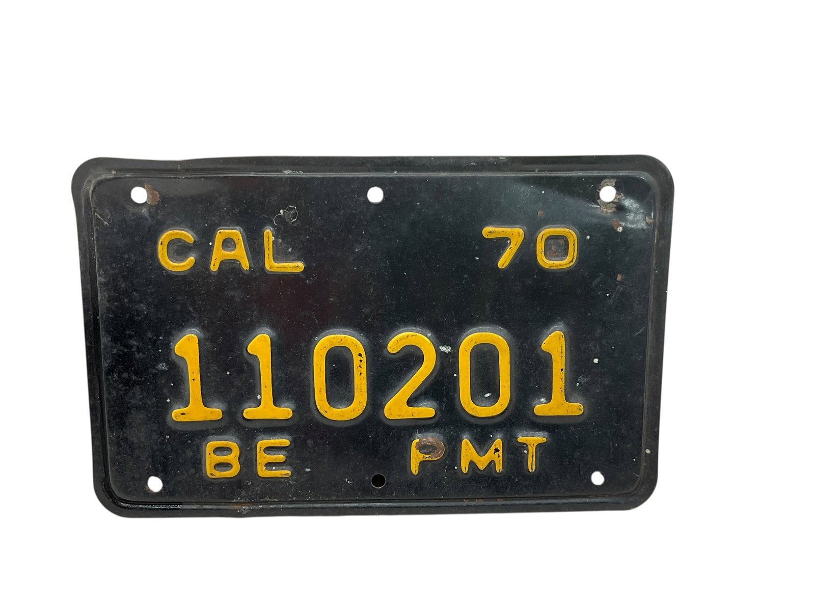 California 1970 BOARD OF EQUALIZATION - PERMIT Auto License Plate Tag: Used condition. See photos.