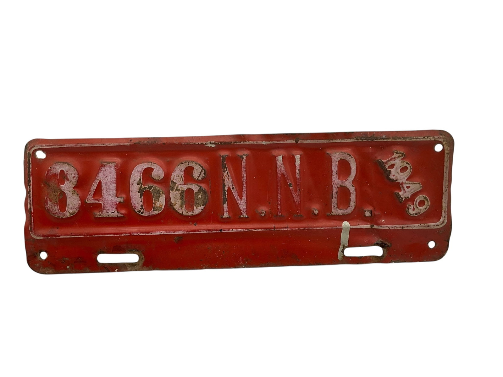 1949 N. Naval Base Auto License Plate Tag: Used condition. See photos.