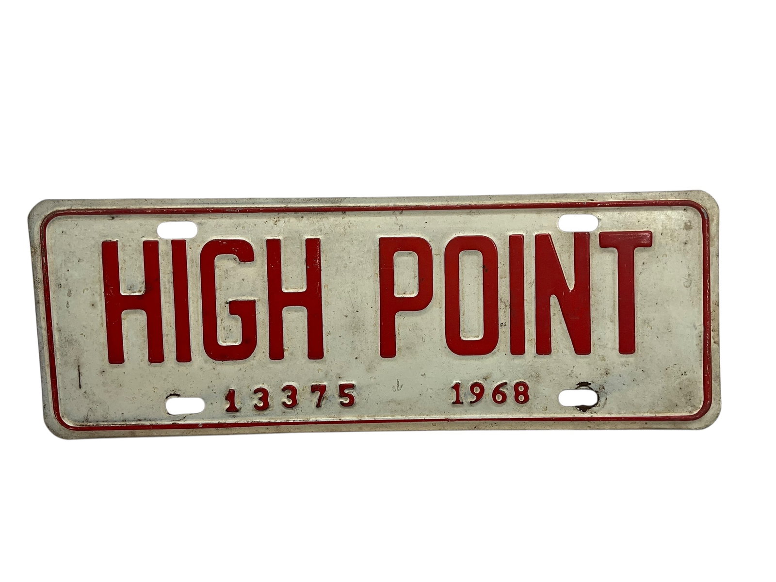 1968 High Point North Carolina City License Plate Tag: Used condition. See photos.