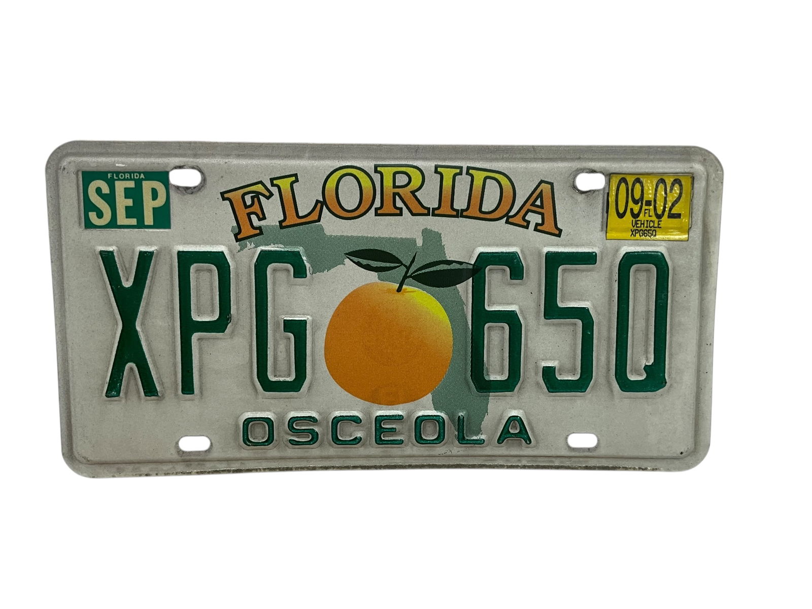 2002 Florida Auto License Plate Tag (1 of 2)