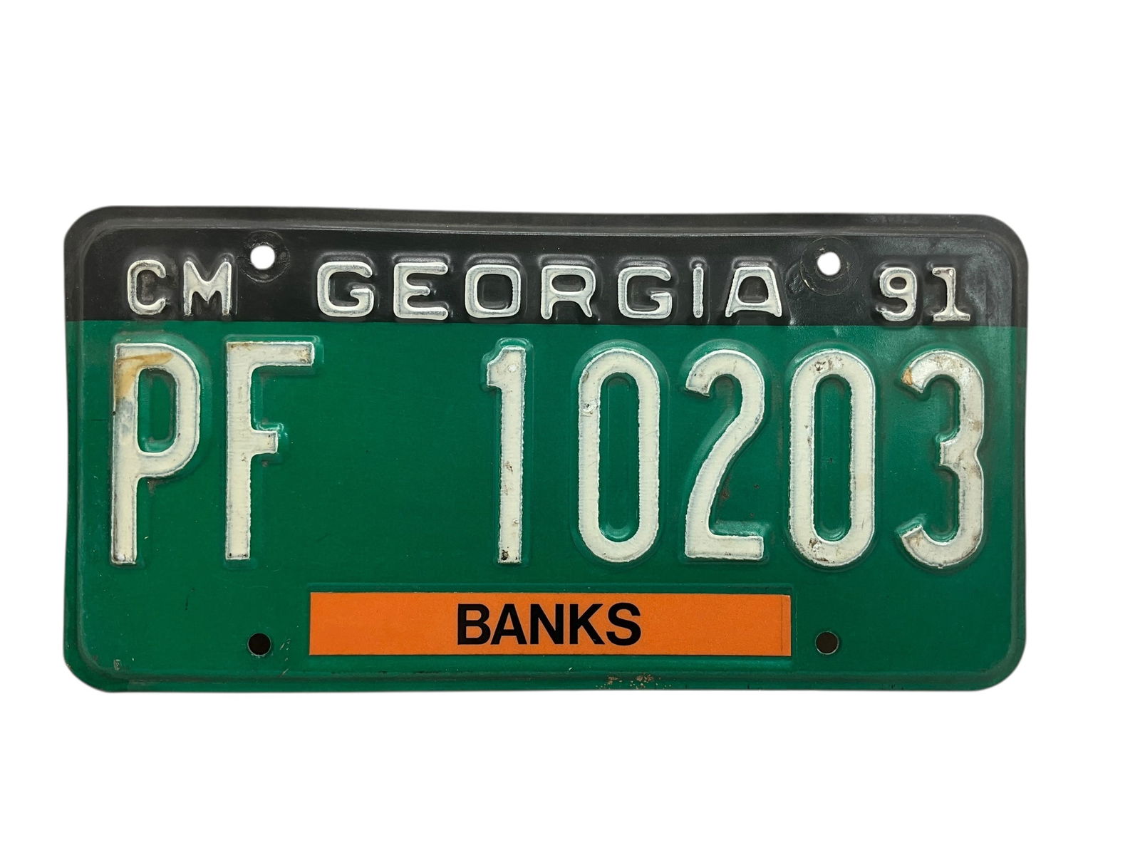 1991  Georgia United States Auto License Plate Tag (1 of 2)