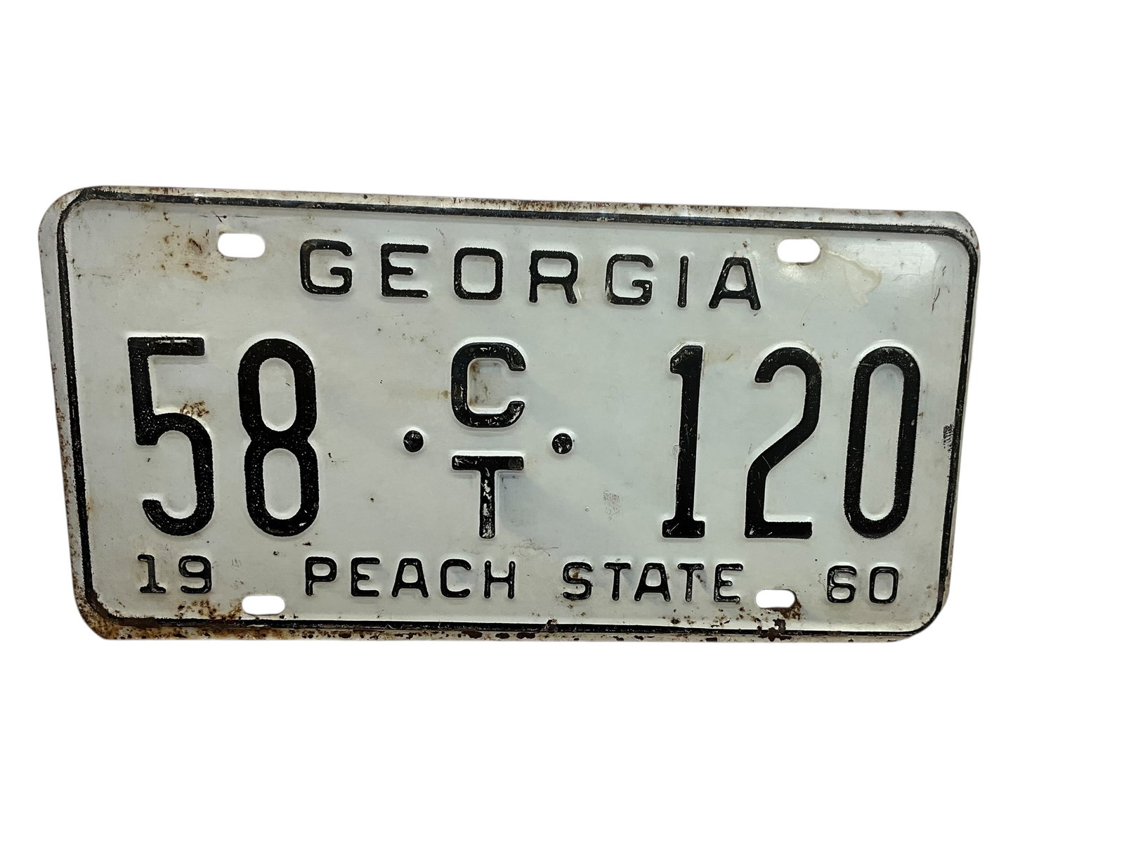 1960 Georgia Auto License Plate Tag: Used condition. See photos.