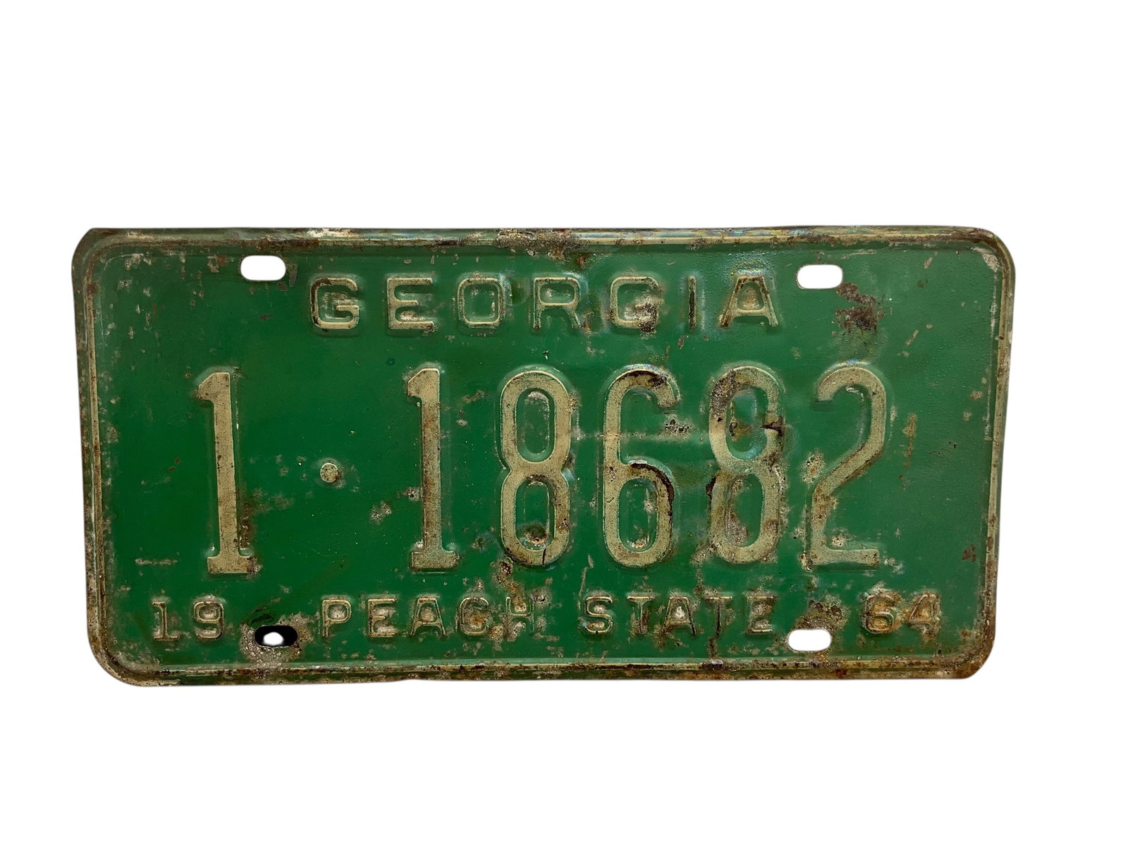 1964 Georgia Auto License Plate Tag: Used condition. See photos.