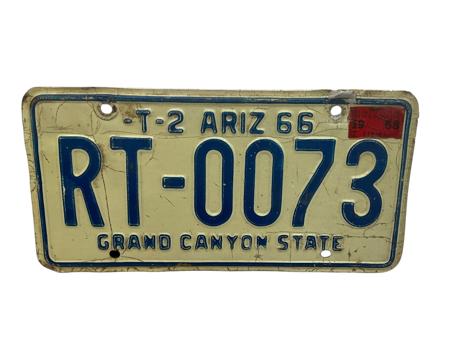 1966 Arizona Grand Canyon Auto License Plate Tag: Used condition. See photos.