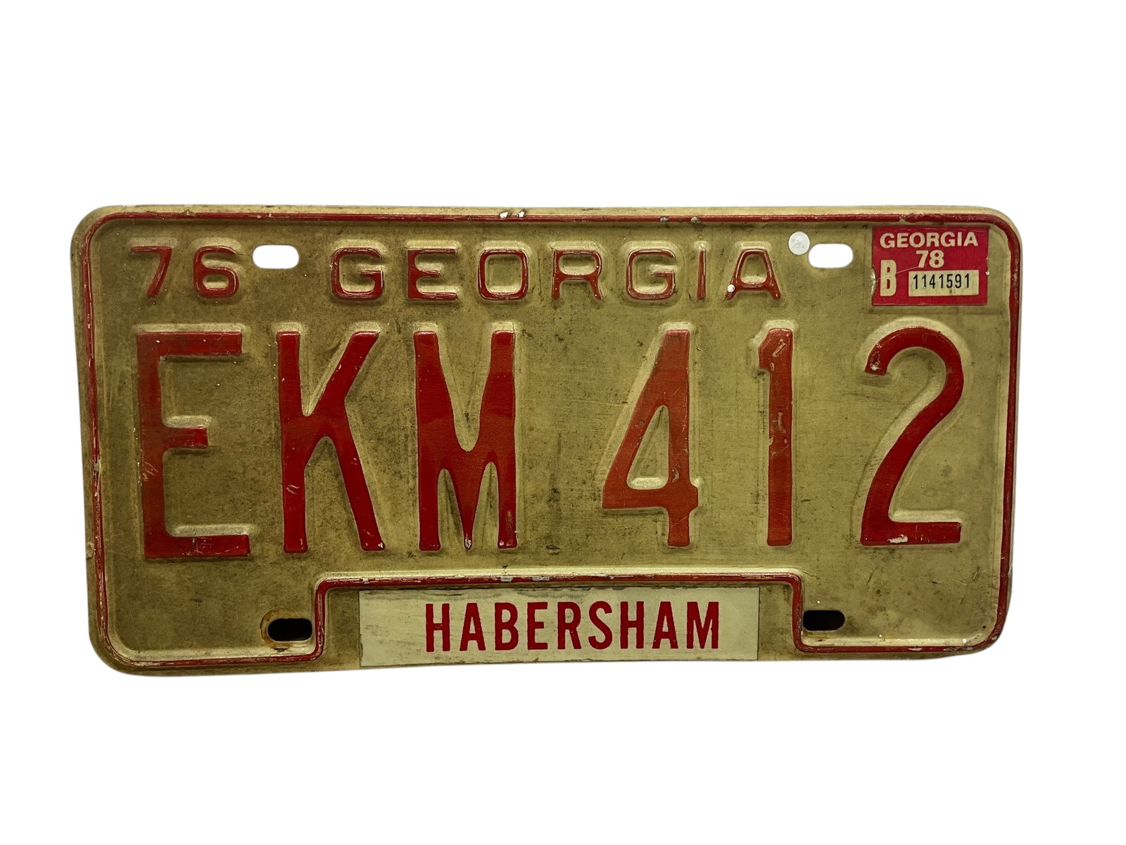 1976 Georgia Auto License Plate Tag: Used condition. See photos.