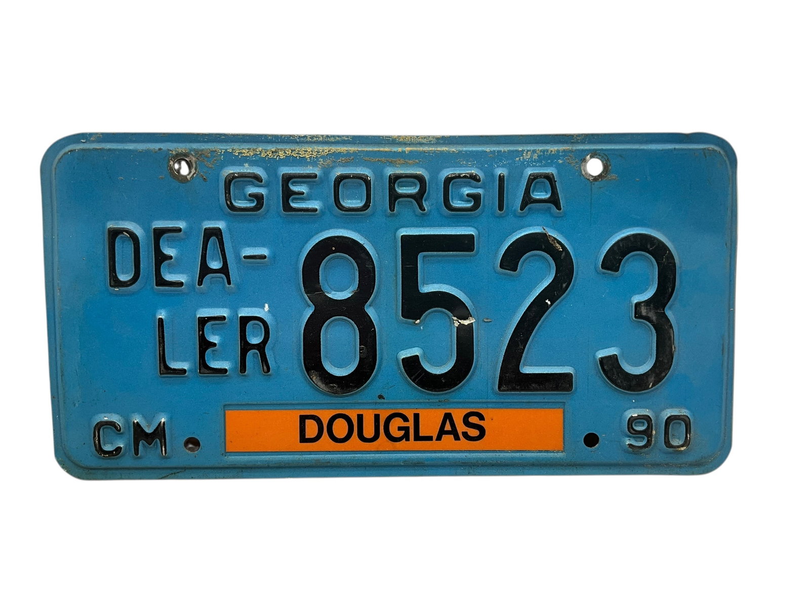 1990 Georgia Auto Dealer License Plate Tag: Used condition. See photos.