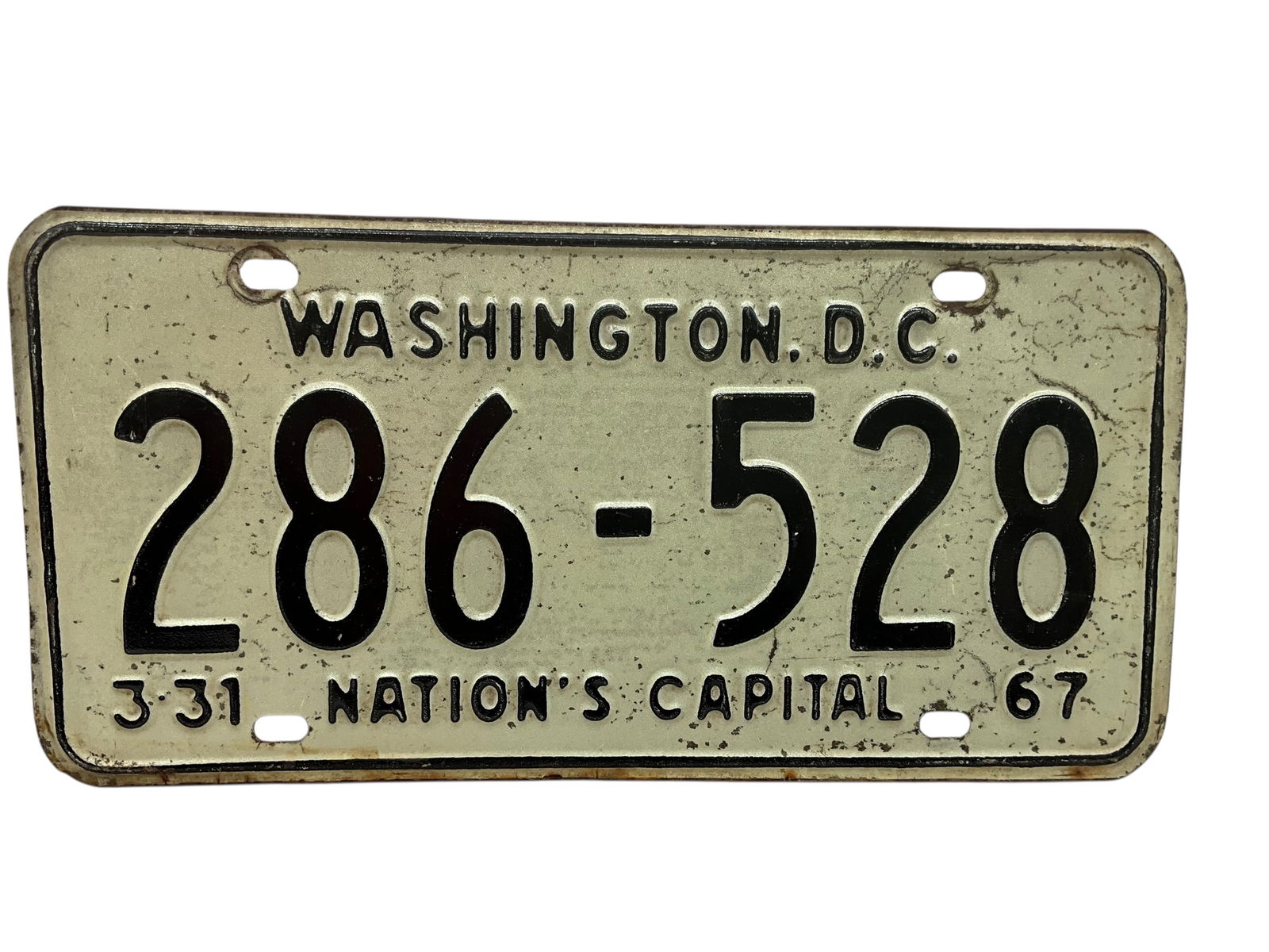 1967 Washington D.C. Auto License Plate Tag (1 of 2)