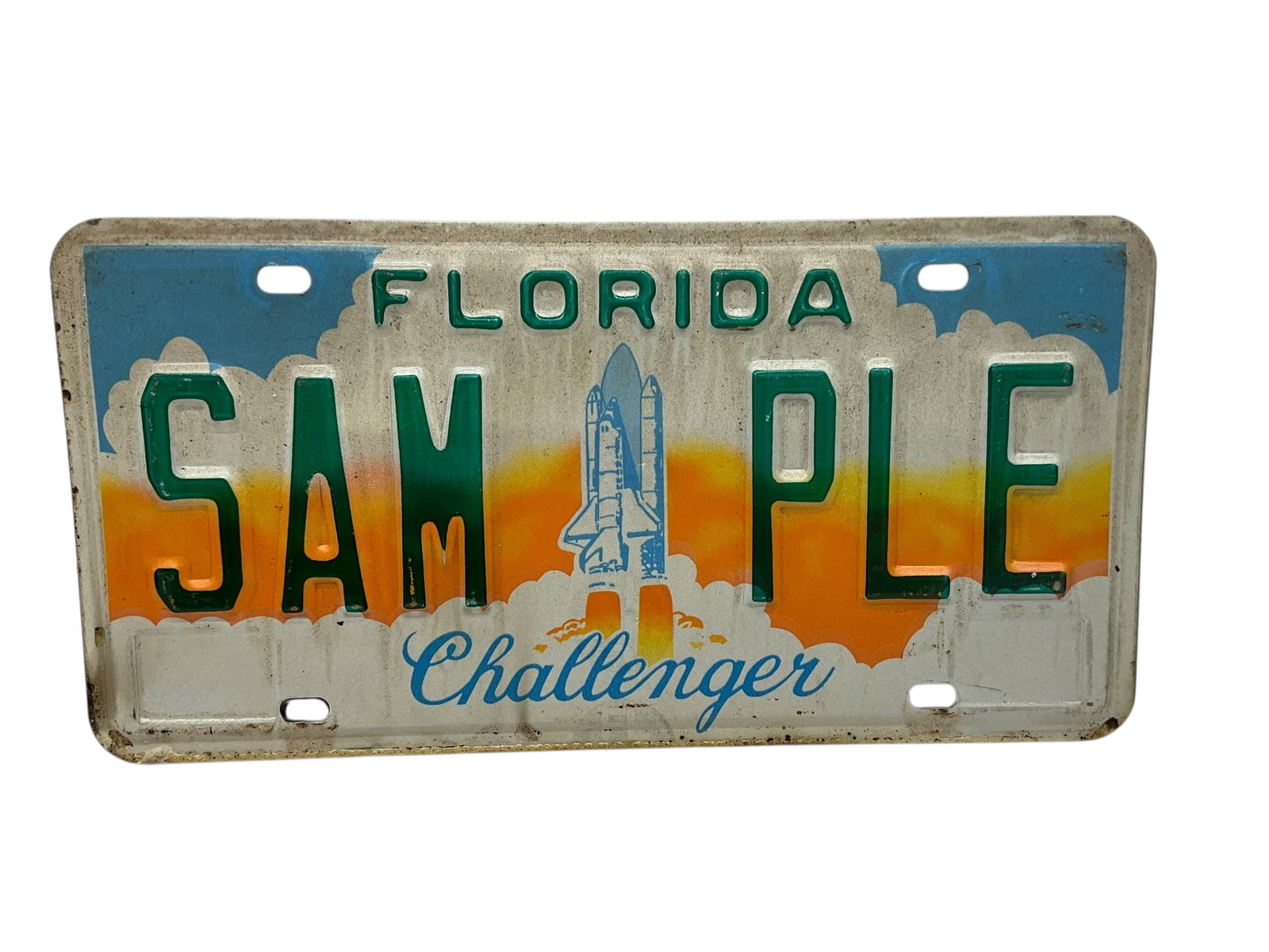Florida Challenger SAMPLE Auto License Plate Tag: Used condition. See photos.