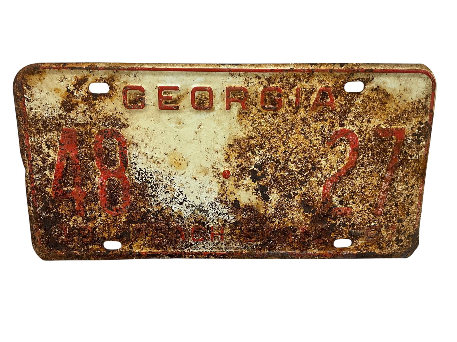 1967 Georgia Auto License Plate Tag: Used condition. See photos.