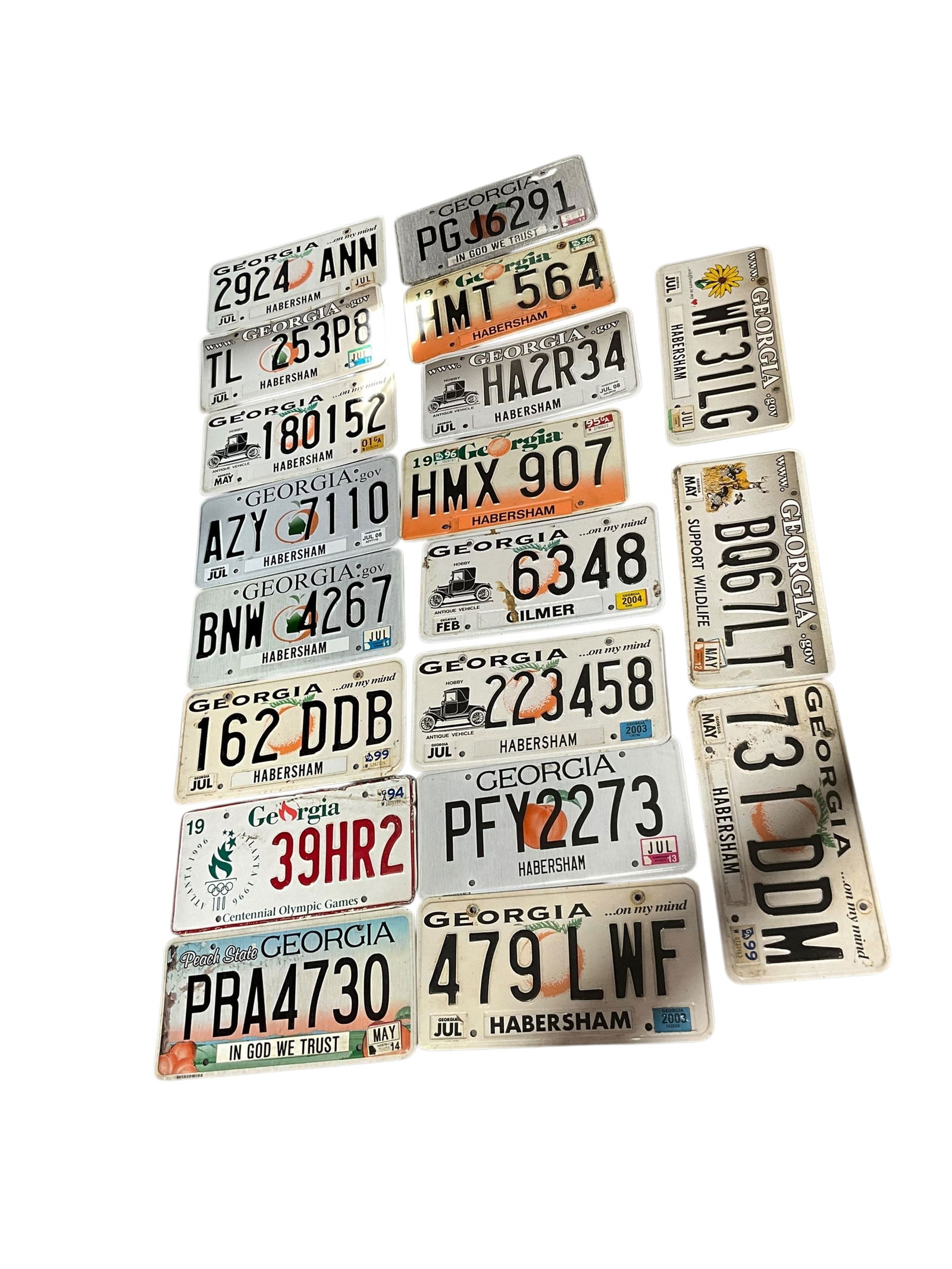 Lot Of 19 Georgia Auto License Plate Tags (1 of 1)