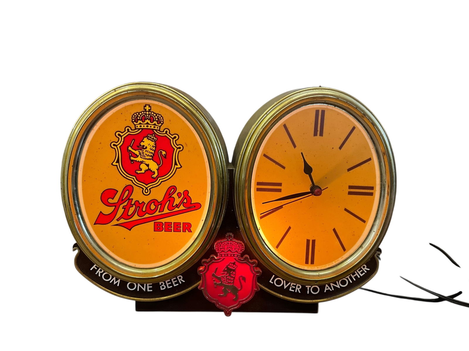 Stroh’s Beer Lighted Clock / Sign Cash Register Display (1 of 4)