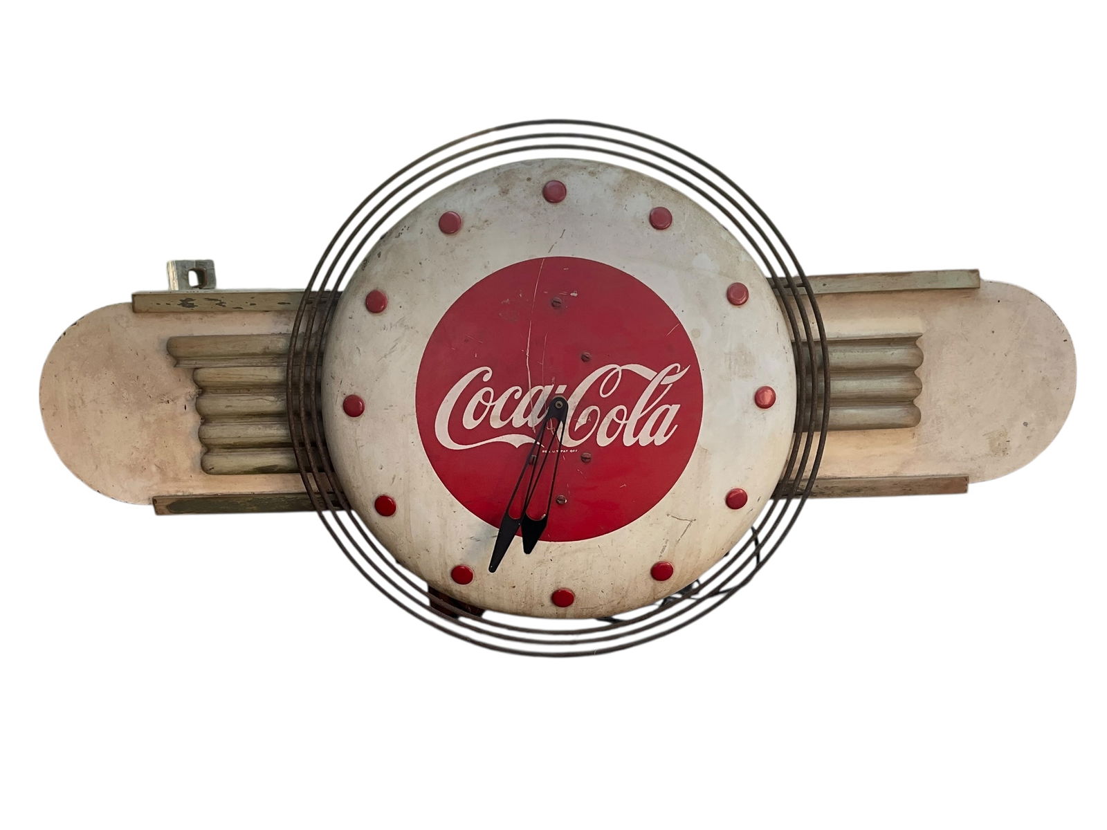 Vintage 40’s Coca Cola Art Deco Diner Clock Sign WORKS (1 of 9)