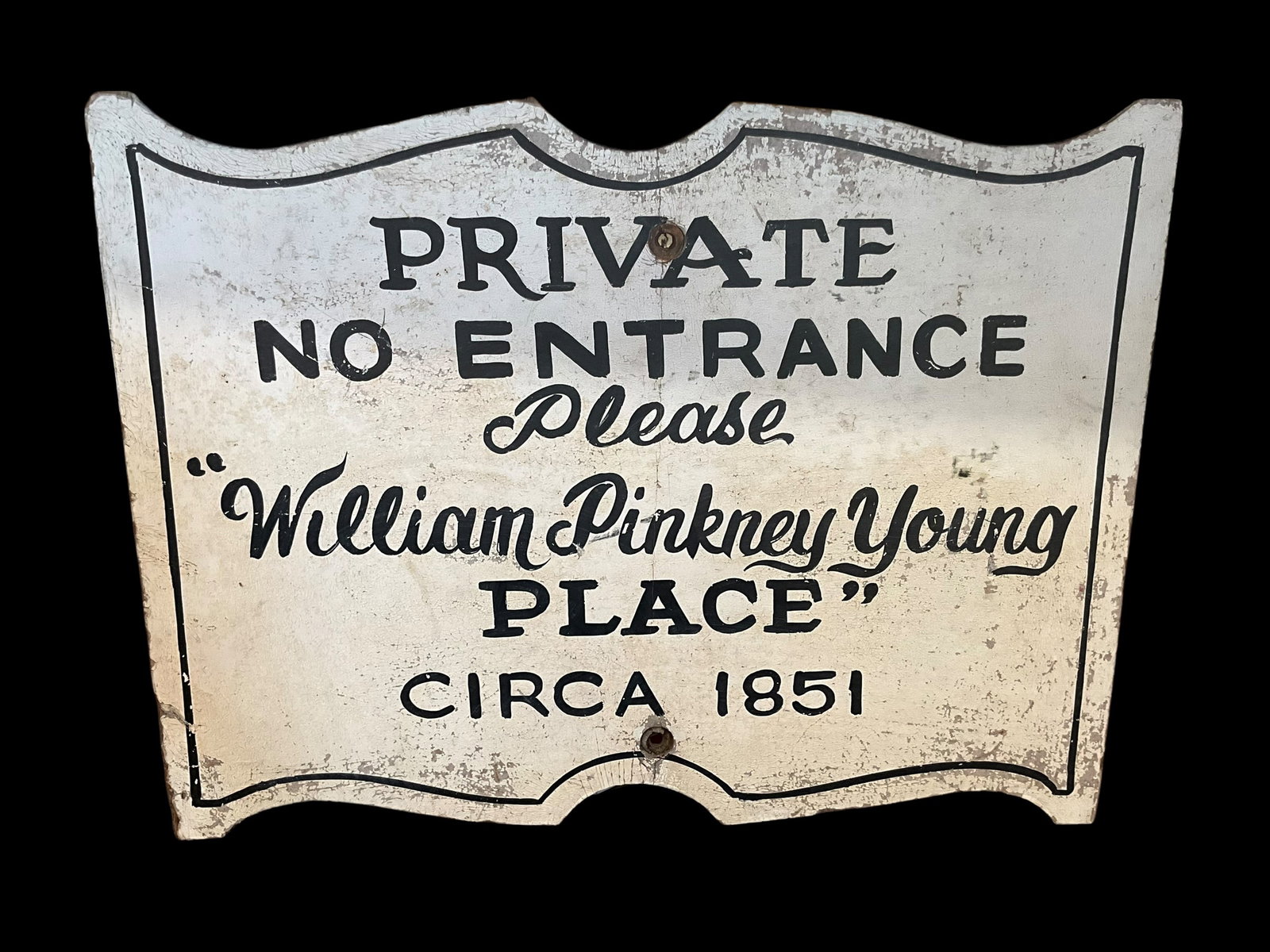 Vintage Homeplace Wood Sign / William Pinkney Young Place Circa 1851: Used condition. 16 x 12 inches. See photos.
