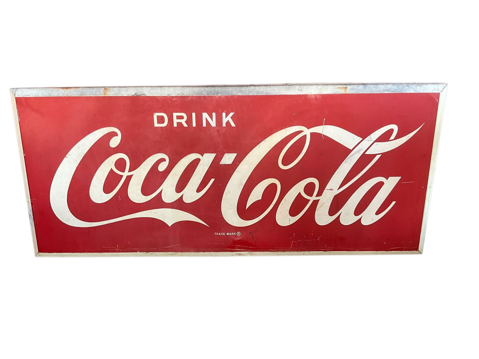 Huge 7 Foot x 3 Foot Coca Cola Metal Advertising General Store Sign (1 of 6)