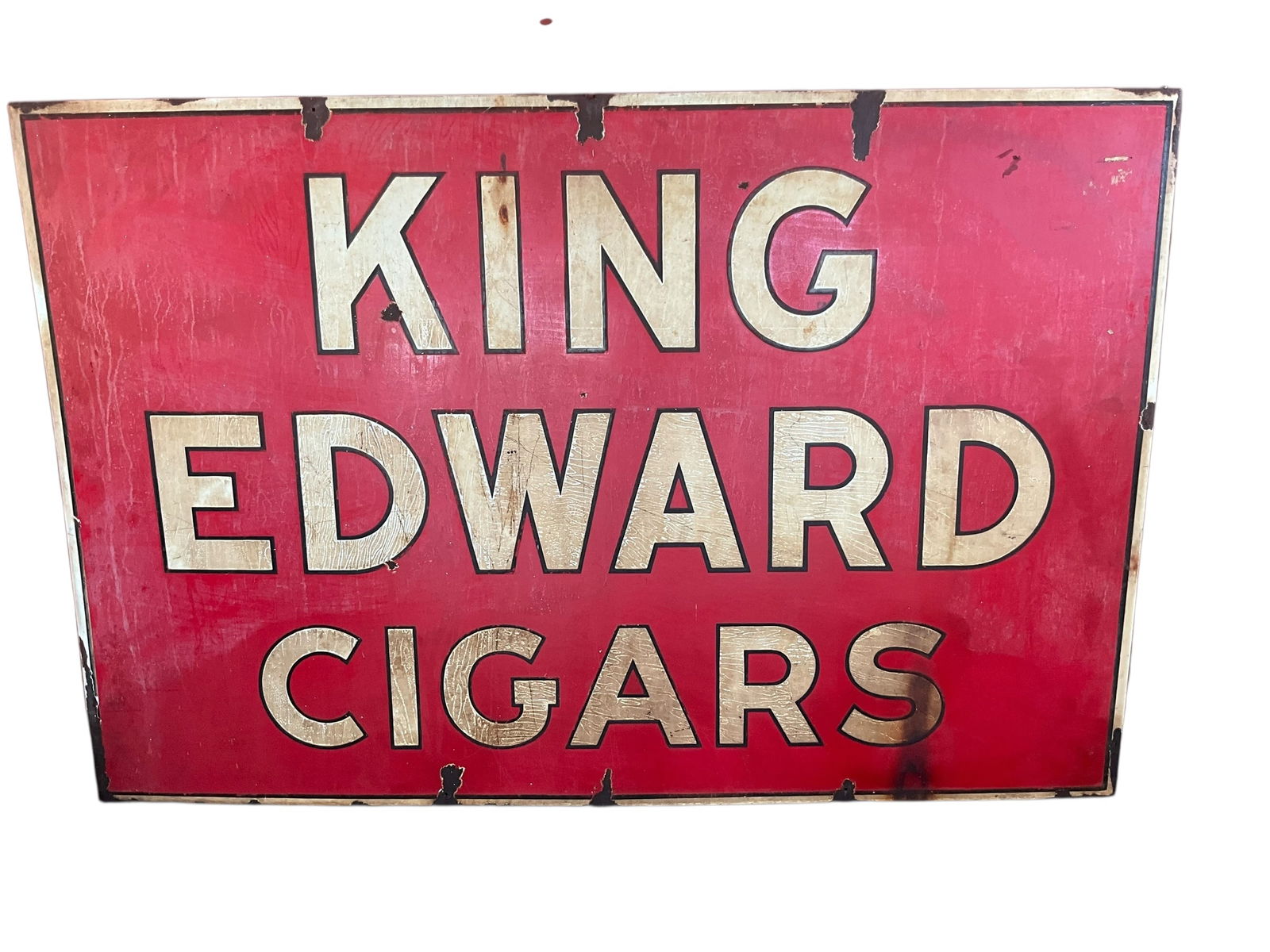 KING EDWARDS CIGARS Porcelain Double Sided Advertising General Store Sign (1 of 9)
