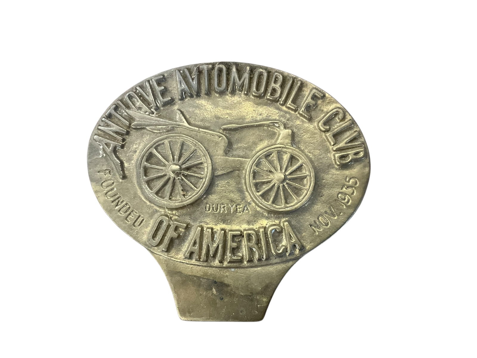 Vintage AACA Antique Automobile Club of America Brass Plaque 1935 (1 of 2)