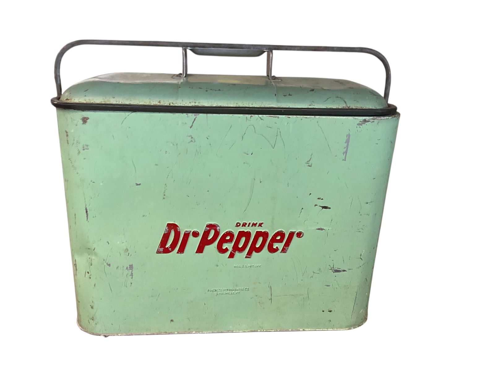 Dr Pepper Turquoise Metal Cooler w/ Drain & Opener (1 of 7)
