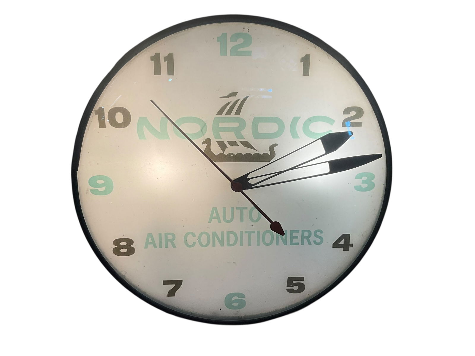 Vintage NORDIC AUTO AIR CONDITIONERS Pam Advertising Bubble Glass Clock (1 of 6)
