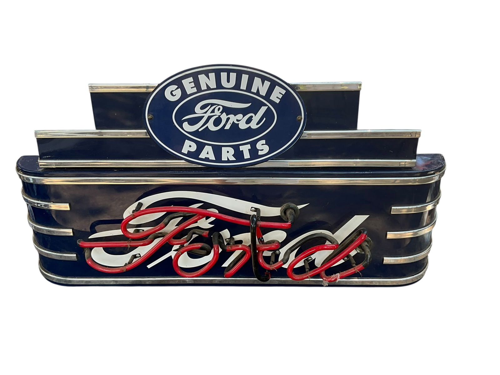 GENUINE FORD PARTS Metal Neon Lighted Sign (1 of 8)