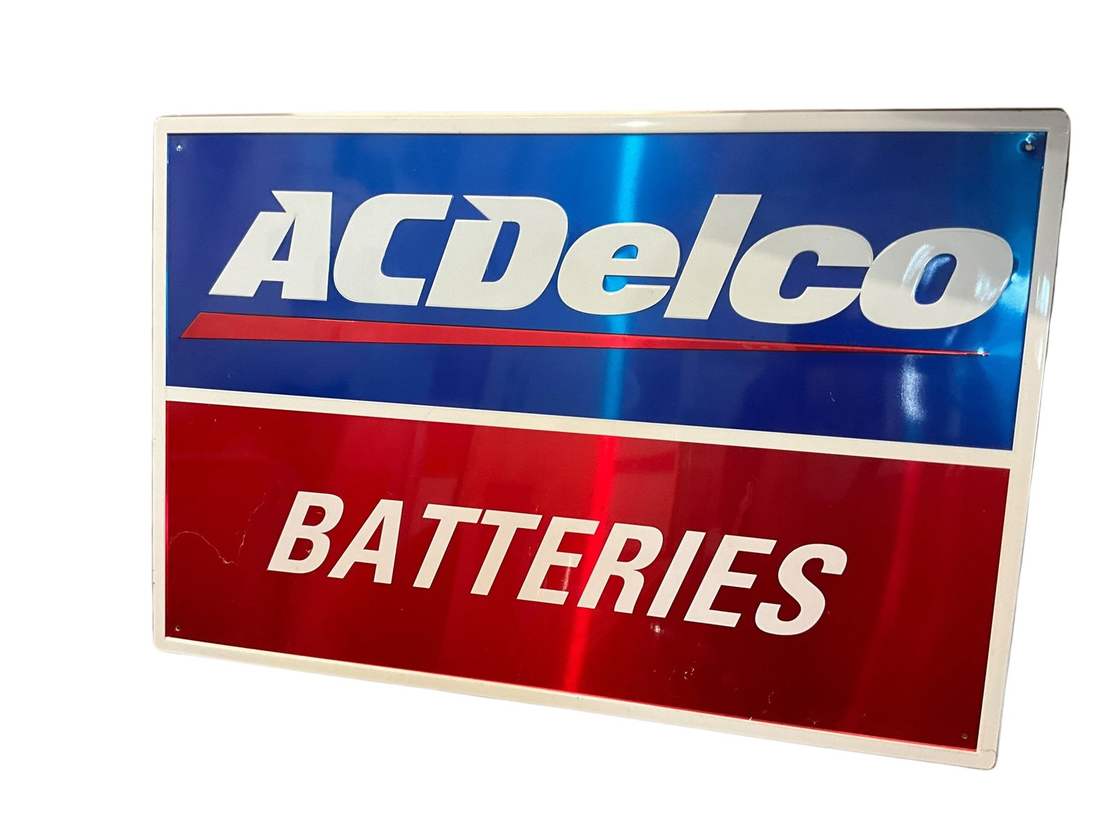 AC Delco Metal Advertising Sign: Good condition. 36 x 24 inches wide. Unknown age. See photos.