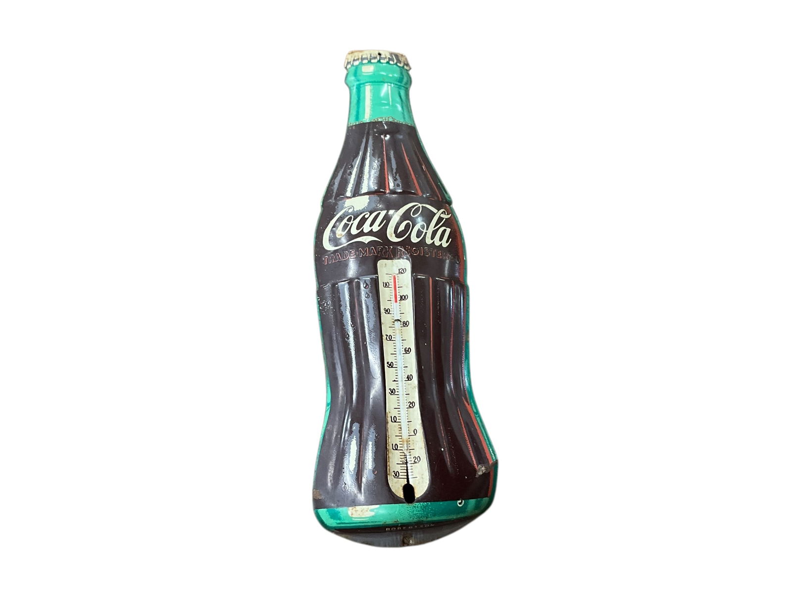 Vintage Metal Coca Cola Thermometer / Robertson (1 of 3)