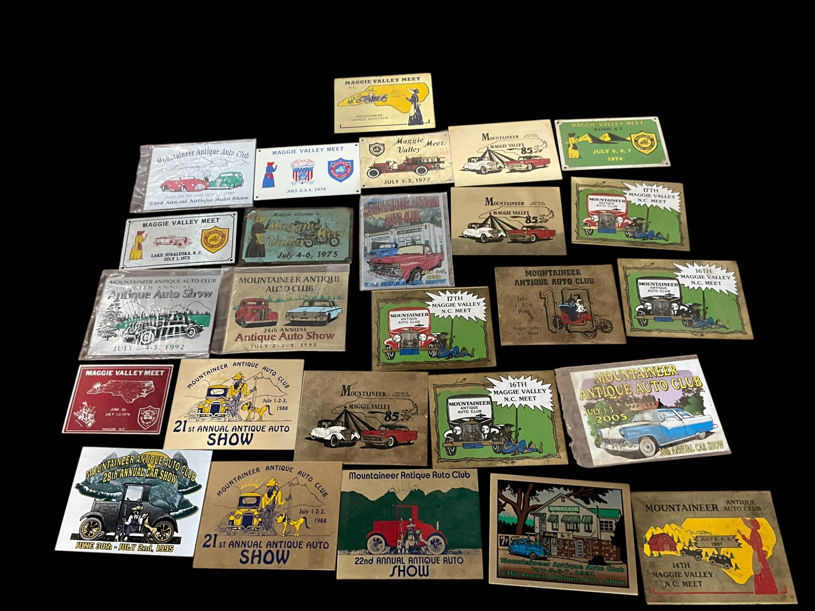Vintage Lot Of 26 Classic Car Hot Rod Auto Show Plaques Mountaineer / Maggie Valley (1 of 1)