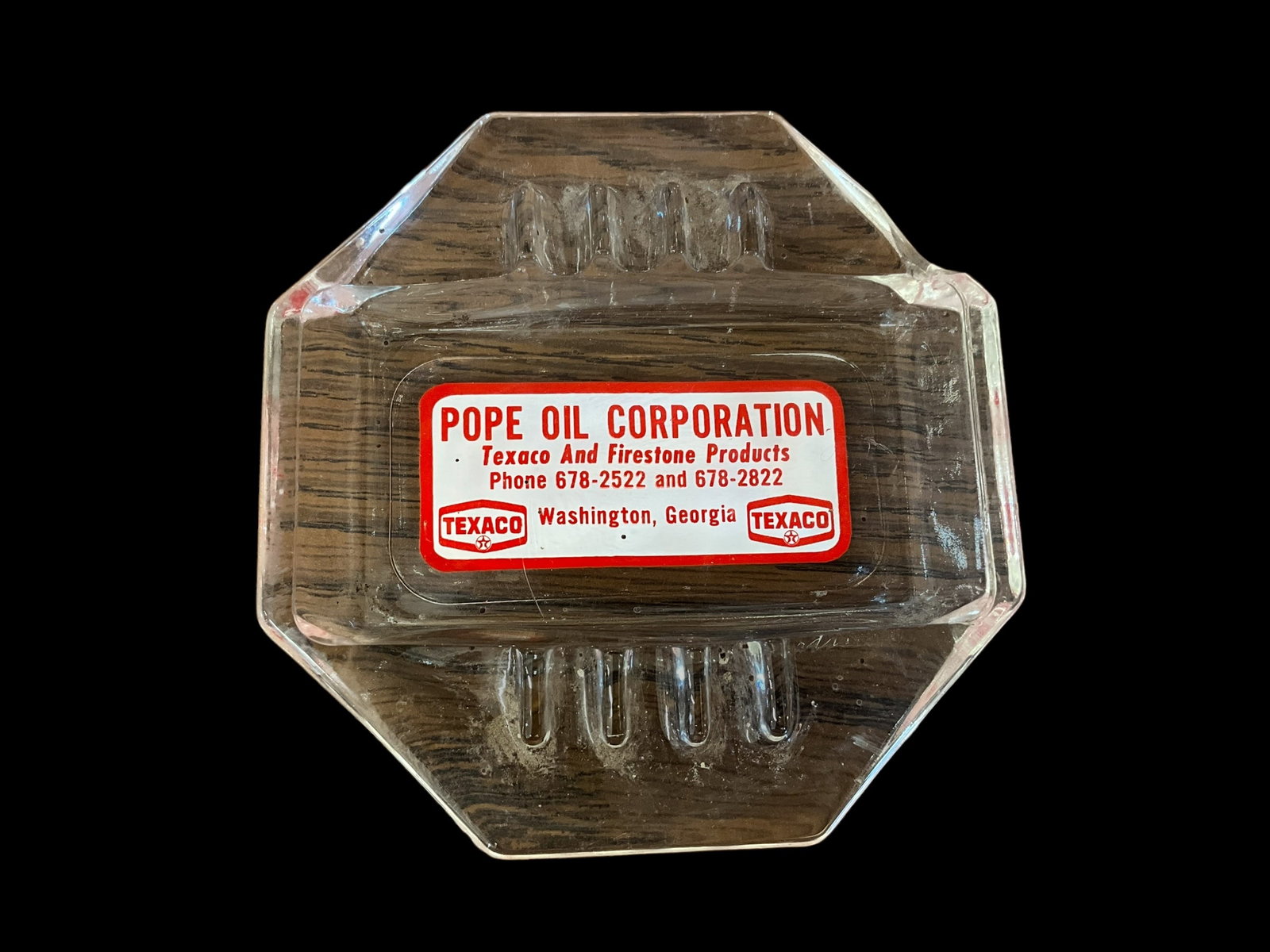 Pope Oil Corporation Washington GA TEXACO FIRESTONE Ashtray: Used condition. Selling in as is / as found condition. Needs cleaning. See photos.