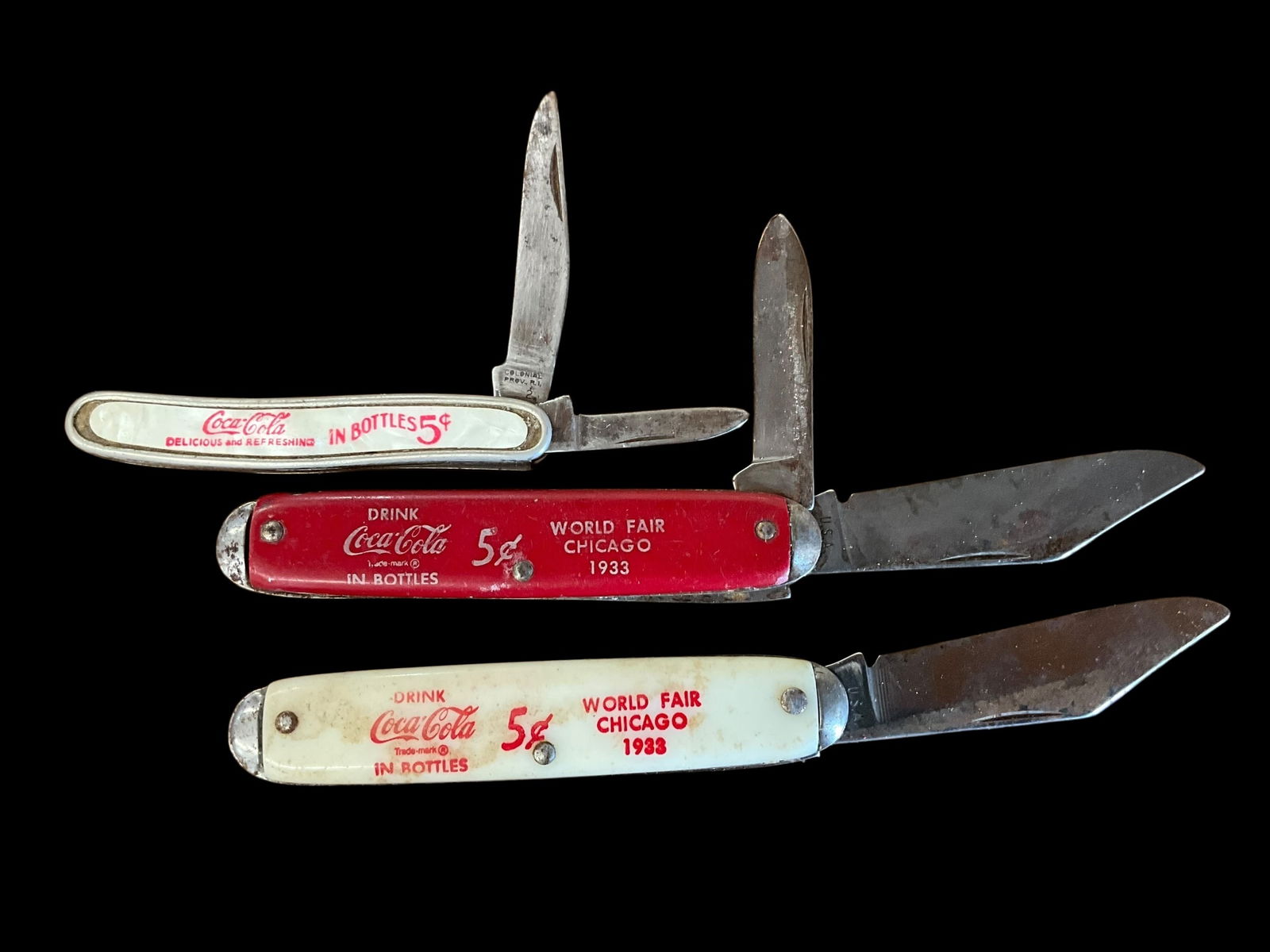 Lot Of 3 Coca Cola Vintage Pocket Knives (1 of 2)