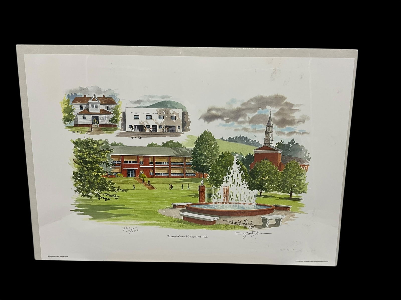 John Kollock - Truett-McConnell College 1946-1996 - 229/1000: Sealed print in excellent condition. Pencil signed with info on back. Measures 13" x 19".