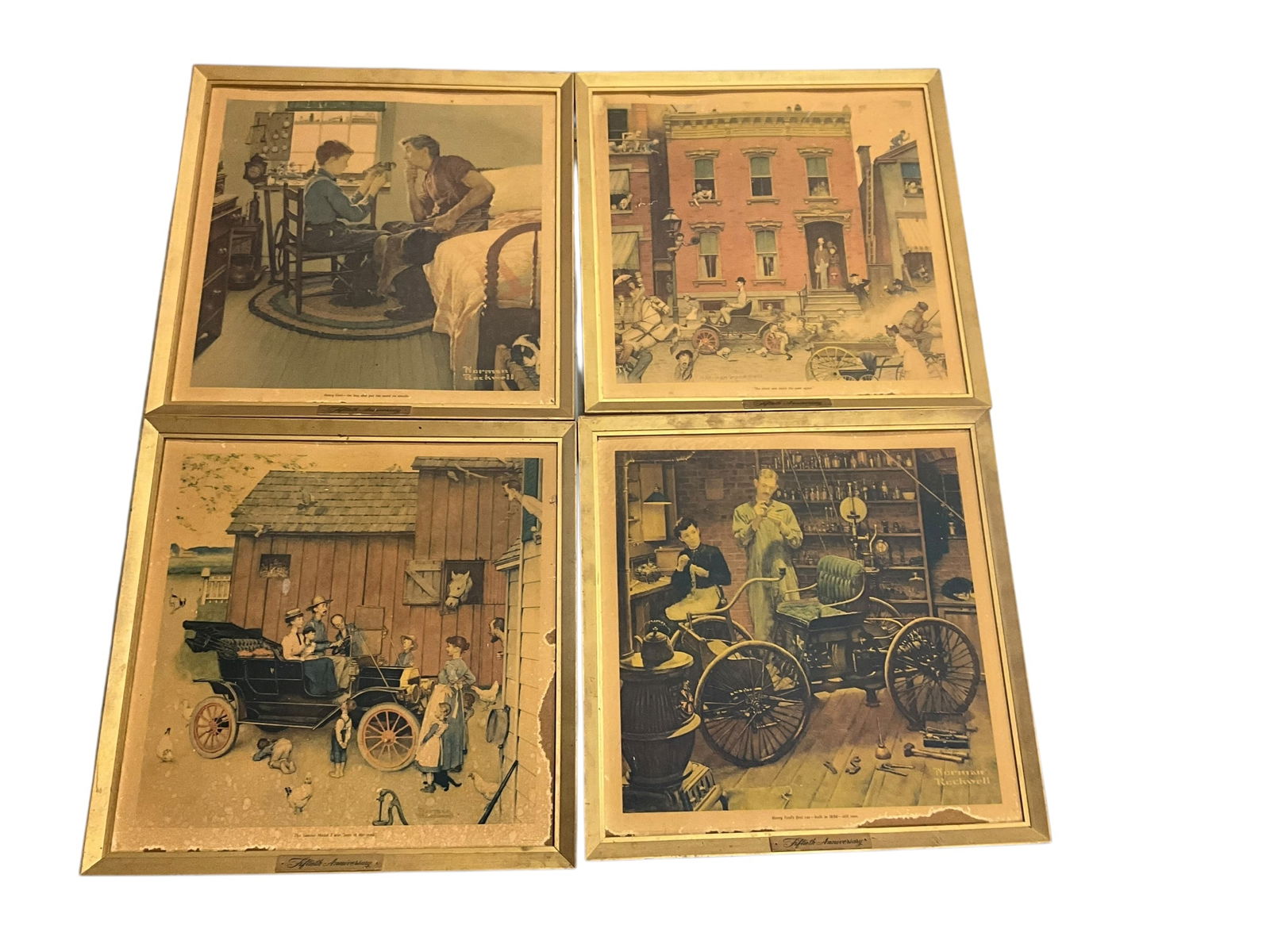 4 Norman Rockwell Original FORD 50th Anniversary Cardboard Ads / W.L. Stensgaard (1 of 8)